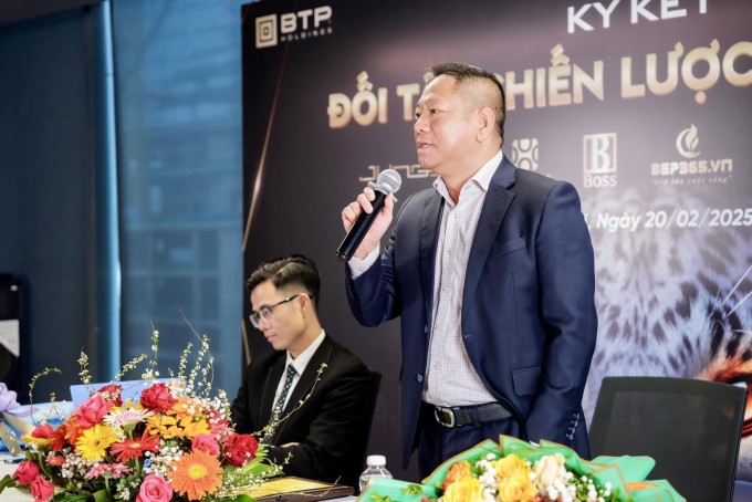 Ông Nghiêm Xuân Khánh, Phó tổng giám đốc BTP Holdings phát biểu tại lễ ký kết.