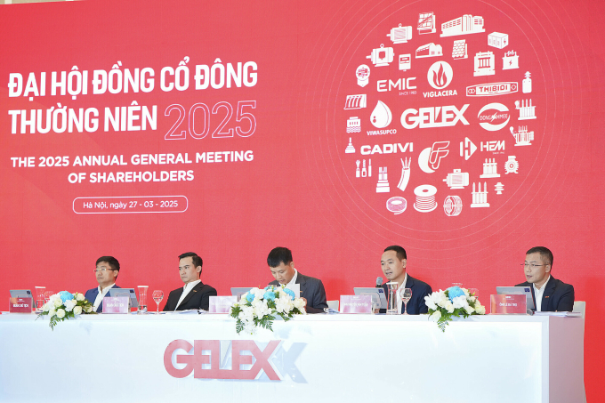 Đại diện Gelex trả lời các câu hỏi của cổ đông sáng 27/3. Ảnh: GEX