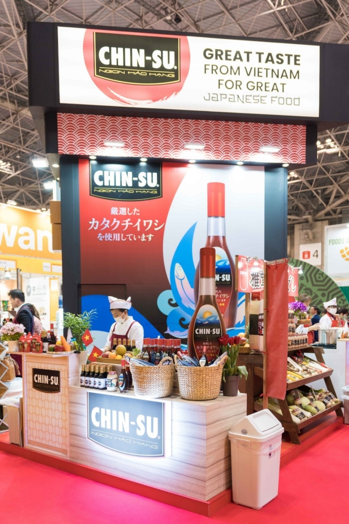 Sản phẩm Chin-Su cá cơm biển đông được giới thiệu tại Foodex Nhật Bản. Ảnh: MSC